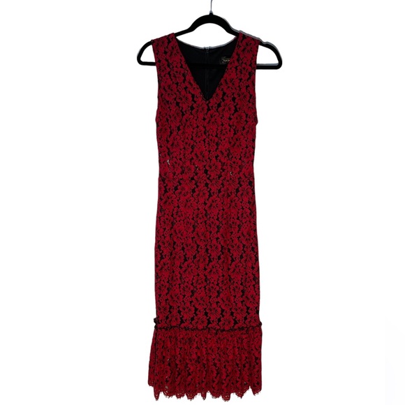 Alexia Admor Red Lace Fitted Dress - Picture 3 of 14